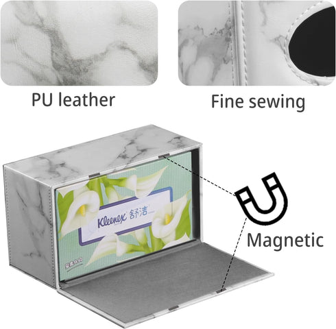 Tissue Box Cove Rectangular, Cut Leather Tissues Cube Holder, Modern Paper Towels Organizer for Home, Office