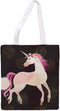 Premium Women's Tote Bag in Black Unicorn Style, Lightweight Sports Gym Bag, Washable, 1.47x0.98 ft