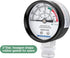 MEASUREMAN Black Steel Pressure Cooker Gauge, Pressure Canner Gauge, Steam Pressure Gauge, 2" Dial, Lower Mount, Including Hexagon Gasket and Nut