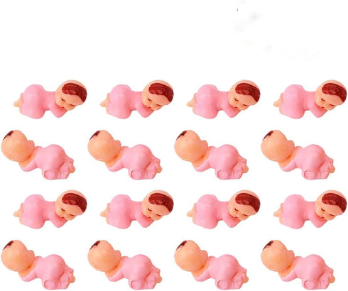 72pcs Mini Plastic Baby Favor Supplies for Baby Shower, 1 Inch Party Cake Babies (Pink)