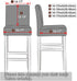 Lellen 4 Pack Stretch Chair Slipcover - Grey Floral Pattern, Waterproof, Ultra Thin for Short Swivel Dining Chairs