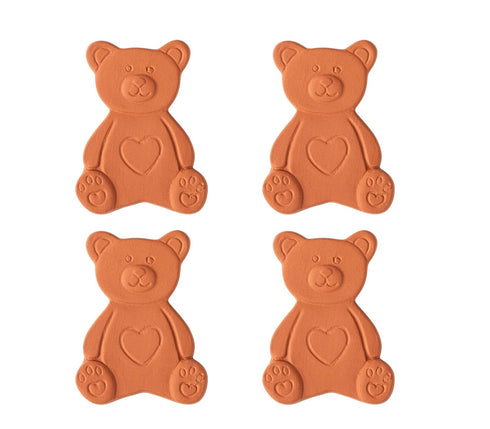 dgudgu 4 PCS Terracotta Brown Sugar Saver Discs Terra Cotta Bear Shaped Brown