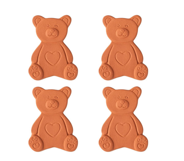 dgudgu 4 PCS Terracotta Brown Sugar Saver Discs Terra Cotta Bear Shaped Brown