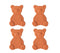 dgudgu 4 PCS Terracotta Brown Sugar Saver Discs Terra Cotta Bear Shaped Brown