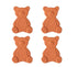 dgudgu 4 PCS Terracotta Brown Sugar Saver Discs Terra Cotta Bear Shaped Brown