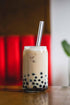 Boba Straws Reusable Metal Smoothies Jumbo Bubble Tea Straws with Silicone Tips Carry Bag (4 Pack)
