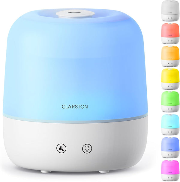 Clarston Humidifiers for Bedroom, 2L Top Fill with 360 Nozzle for Large