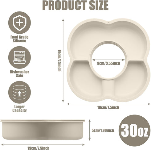 Stanley 30 oz Tumbler Snack Bowl with Lid, Silicone Snack Tray Ring for Stanley Cup Accessories, Cream