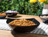 Posh Setting Square Plastic Serving Bowls, Large Heavy Duty Disposable Bowls for Salad, Snack, Buffet, 4 Pack (Black)