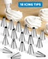 150 Pcs Piping Bags and Tips Set - Cake Decorating Kit with 120 Pcs Bags and 18 Tips