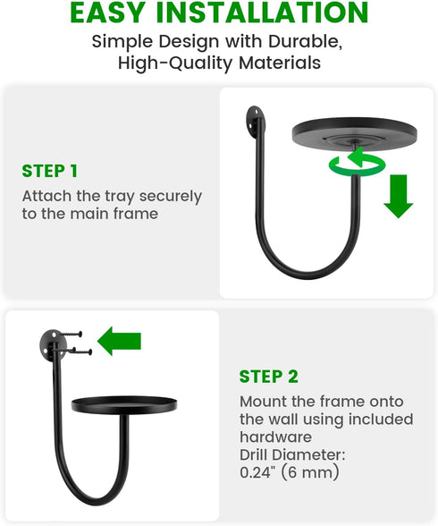(3 Pack) Wall Planters for Indoor Plants, Mounted Holder Shelf, Metal Plant Wall Hanger, Decorative Plant Shelf