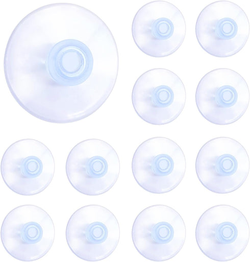 12pcs 40mm Clear PVC Suction Cup Pads, Extra Strong Adhesive Holder for Home Kitchen and Bathroom