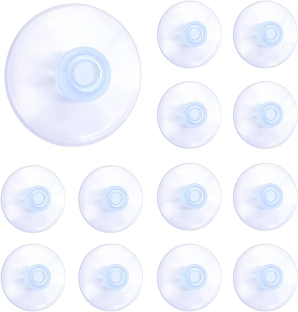 12pcs 40mm Clear PVC Suction Cup Pads, Extra Strong Adhesive Holder for Home Kitchen and Bathroom