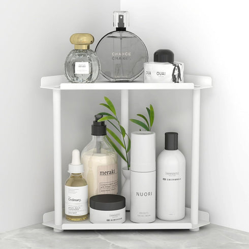 FLE Corner Bathroom Counter Organizer, Bathroom Organizer Countertop,Countertop Storage Shelf for Bath,