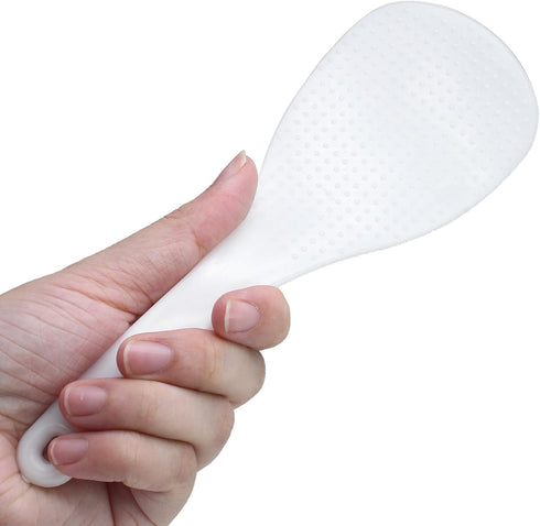 Vonty 2pcs White Plastic Rice Paddle Spoon, 7.5 Inch