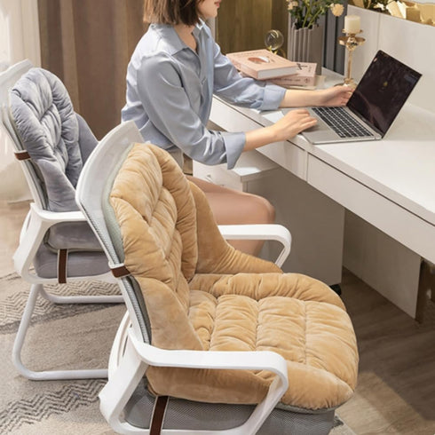 Yuthsona 35.4 19.12in Non-Slip Rocking Desk Chair with High Back Support - Soft Office Seat Cushion with Ties
