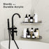 2 Pack Bakzon Acrylic Corner Shelves, Adhesive Shower Caddy Organizer for Tile Walls, Wall Mounted Clear Bathroom