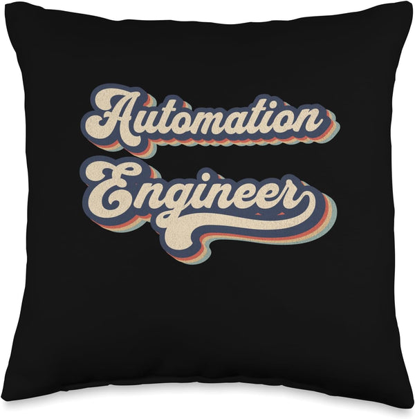 Automation Vintage Retro Design Throw Pillow, 16x16, Multicolor for Engineer