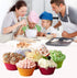 Reusable Silicone Cake Mold 24PCS, Small Baking Cup Truffle Cake Pan Set, 8 Colors Non-Stick