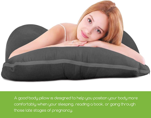 COSMOPLUS U Shaped Full Body Pillow Case for Maternity,Stretchy Cool Breathable Jersey Fabric, Provides Sleep