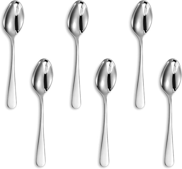 KEAWELL Premium Louise Demitasse Espresso Spoons, 18/10 Stainless Steel, Dishwasher Safe (4.7 inches, 6)