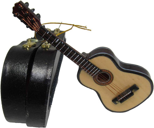 Kurt Adler Wood Pearlized Guitar Ornament, 5.52"