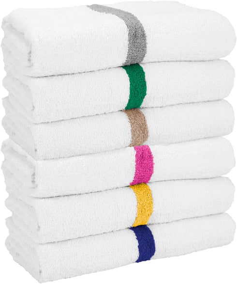 Pack 6 100% 22 44 Arkwright White Bath Gym Towel - of - Bulk Cotton Soft Quick Dry Sweat Absorbent Hotel Quality Towels