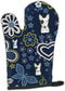 Caroline's Treasures BB5060OVMT Blue Flowers Bull Terrier Oven Mitt, Heat Resistant, Thick Kitchen Mitt for Hot Pans