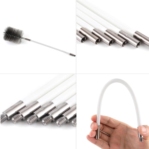 Ctsyuqoo 50-inch 4 3.5'' Long Tent Wood Burning Stove Pipe Cleaning Brush with Stainless Steel Bristles, and Chimney