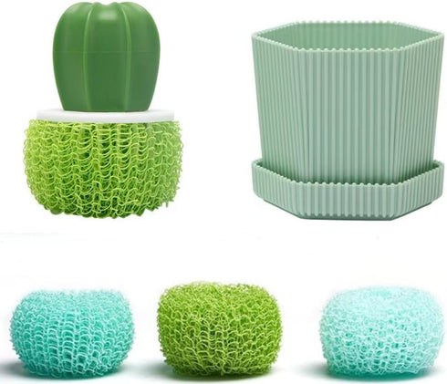 Dish and Pot Cleaning Brush with Holder Kitchen Cleaner Dish Scrub Brushes