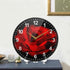 ALAZA Red Rose Flower Black Wall Clock, Battery Operated Silent Non Ticking Clocks for Living Room Decor