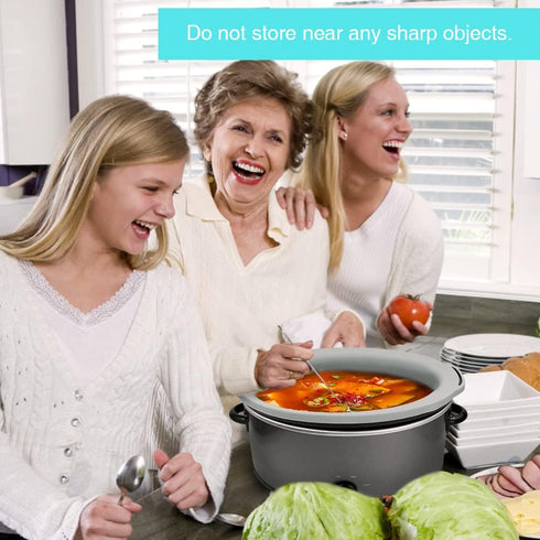 ChefAid Slow Cooker Liners, 100% Silicone Reusable Insert Accessories for 6-8 Quart Slow Cookers, Food Safe (Grey-Mint)