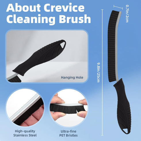 Hard Bristle Crevice Cleaning Brush, Thin Gap Cleaning Tool for Toilet, Bathroom, Kitchen, Bathtub, Sink, and Window (3