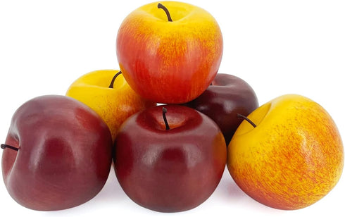 Lorigun 6 Pcs Artificial Apples, Fake Fruits Apples for Decoration Realistic, Artificial
