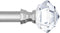 TONIAL Curtain Rods: 32 to 58 Inch Telescoping Decorative Drapery Rod with Acrylic Diamond Finial, Nickel Finish