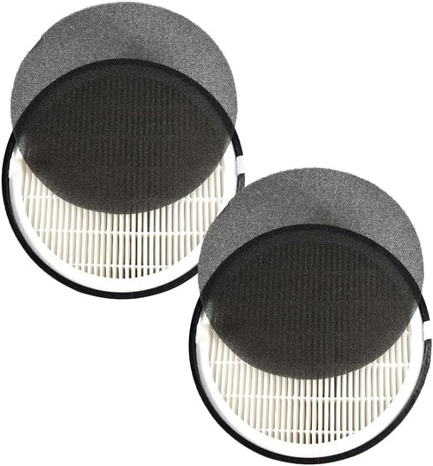 HQRP 2-Pack LV-H132-RF Replacement Filter for LEVOIT LV-H132 Air Purifier, 3-in-1 HEPA Activated Carbon Filter Set