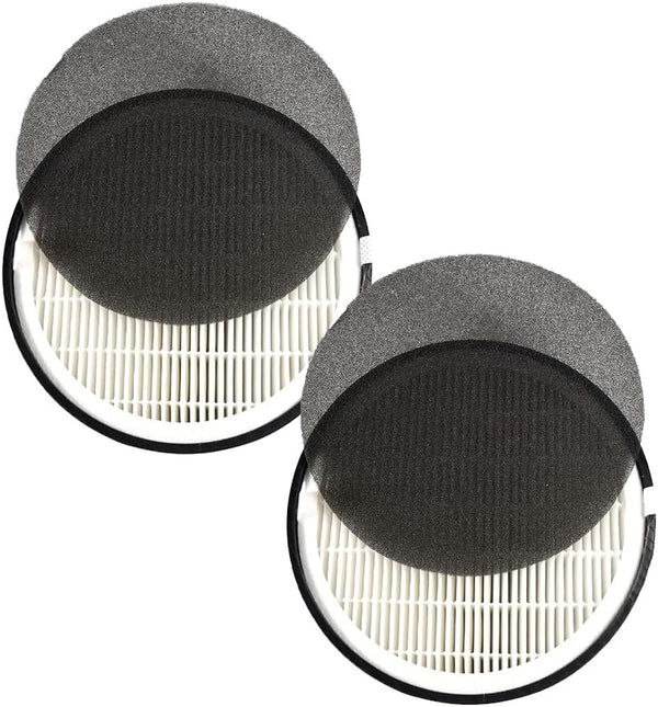HQRP 2-Pack LV-H132-RF Replacement Filter for LEVOIT LV-H132 Air Purifier, 3-in-1 HEPA Activated Carbon Filter Set