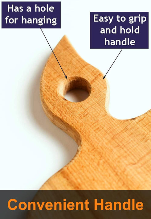 Apple-shaped Solid Wood Cutting Board with Handle for Fruit, Veggies, Cheese – Small Wooden Bread Board, Charcuterie