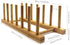 INNERNEED Bamboo Wooden Dish Rack, Vertical Plate & Lid Organizer for Kitchen Cabinet or Countertop, Drying Stand