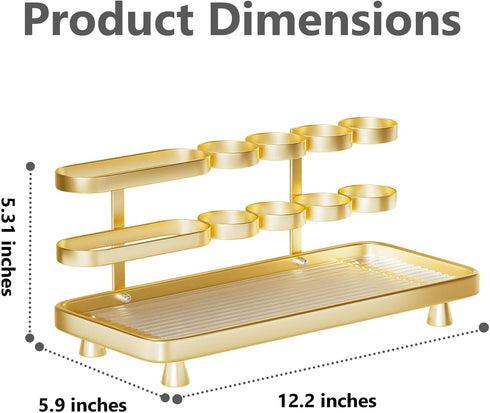 Countertop 5 YOOLENS Electric Toothbrush Holder for Bathroom Metal Slots Toothpaste Razor Mouthwash Organizer, Gold