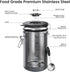 39OZ 2.2lbs Veken Coffee Canister, Large, Airtight Stainless Steel Food Storage Container for Coffee Beans,Ground