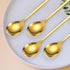 Christmas Coffee Spoons Set, 6 Pieces Gold Silverware Small Stainless Steel Flatware for Festive Daily Kitchen
