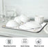 Marble Dish Drying Mat for Kitchen Counter, White Golden Marble Grey Drying Pad, Super Absorbent Microfiber Protector
