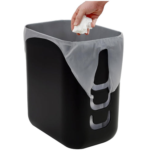 STORi Luup Trash Can (Black) - Reuse Grocery Bags - Plastic Garbage