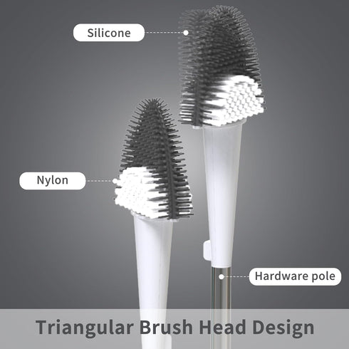Hillyfe Set,Silicone Brush,5 Toilet Brush and Holder Removable Cleaner PCS Toilet Bowl Cleaner Tablets and Wall-Mount