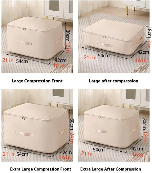 Space Saver Compression Storage Bags - Large Heavy-Duty Zipper Bags for Bedroom Clothing Organization (BLUE, X-Large)