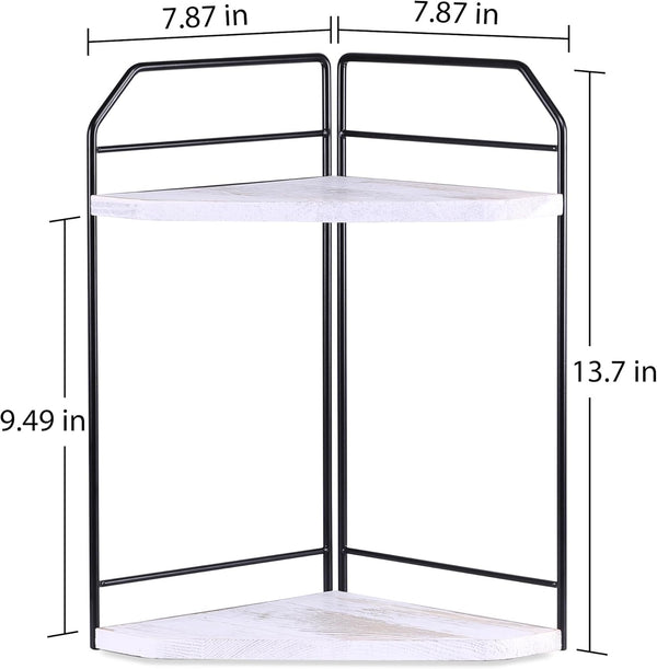 INIUNIK Counter 2 Counter Countertop Corner Bathroom Organizer - Tier Wood Vanity Shelf Perfume Skincare Holder, Corner
