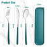 Travel Utensils with Case, 4pc Reusable Utensils Set with Case, Camping Utensil Set, Portable Silverware Lunch Utensils Set for Work Camping School (Green) by HMDZMR