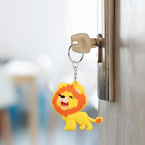 40 Pack Cute Roar Lion Keychains for Wild Animal Party Favors, Safari Animal Party Favors, Baby Shower Return Gifts