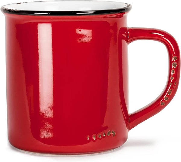 Abbott Collection Enamel Look Stoneware Mug, Red
